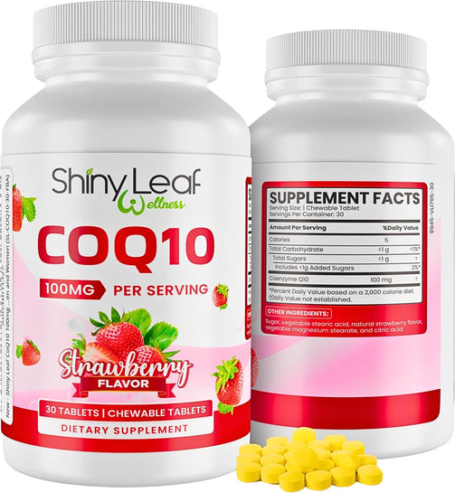 CoQ10 (Coenzyme Q10) 100mg Strawberry Chewable Tablets