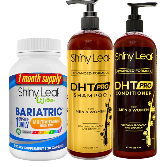 Bariatric Multivitamin Iron Free and DHT Pro Shampoo and Conditioner Set